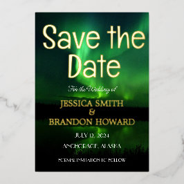 Aurora Borealis Northern Lights Hochzeit Folieneinladung