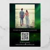 Aurora Borealis Northern Lights Hochzeit Folieneinladung (Rückseite)