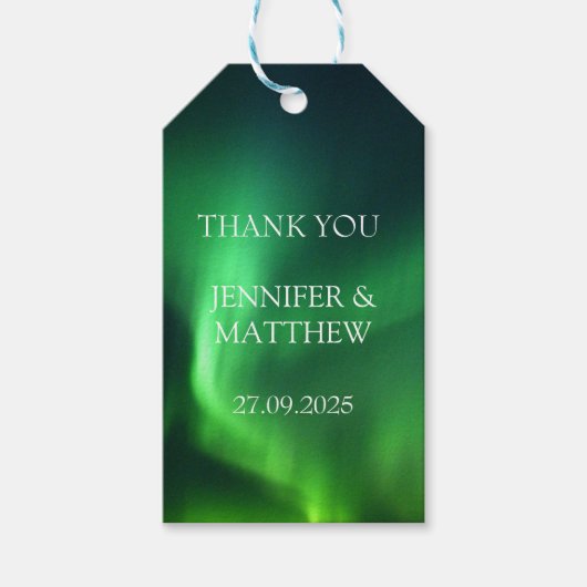 Aurora Borealis Northern Lights Hochzeit Geschenkanhänger (Vorderseite)