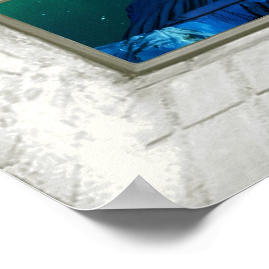 Aurora Borealis Northern Lights Imitate Art Poster (Ecke)