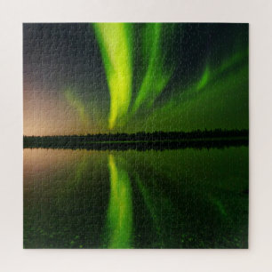 Aurora Borealis Northern Lights Island Jigsaw Puz Puzzle