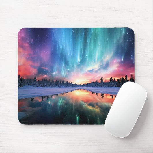 Aurora Borealis, Northern Lights, Mousepad (Mit Mouse)
