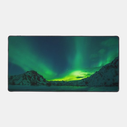 Aurora Borealis Northern Lights Sky Winter Schreibtischunterlage (Vorderseite)