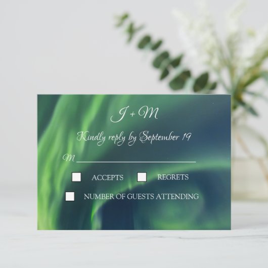 Aurora Borealis Northern Lights Stars Moderne UAWG RSVP Karte (Stehend Vorderseite)