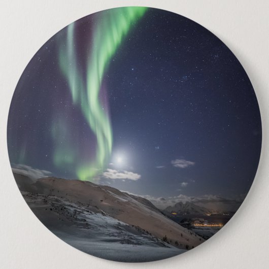 Aurora Borealis Norwegen Button (Vorderseite)