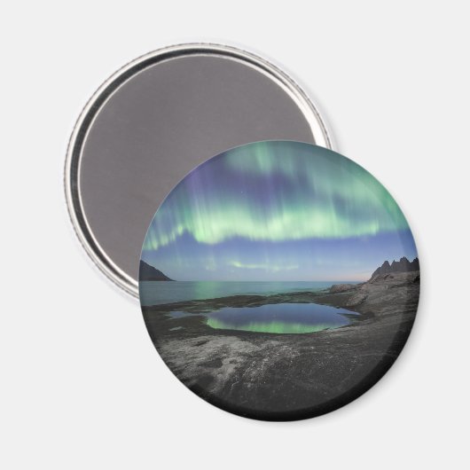 Aurora Borealis Norwegen Magnet (Vorderseite/Rückseite)