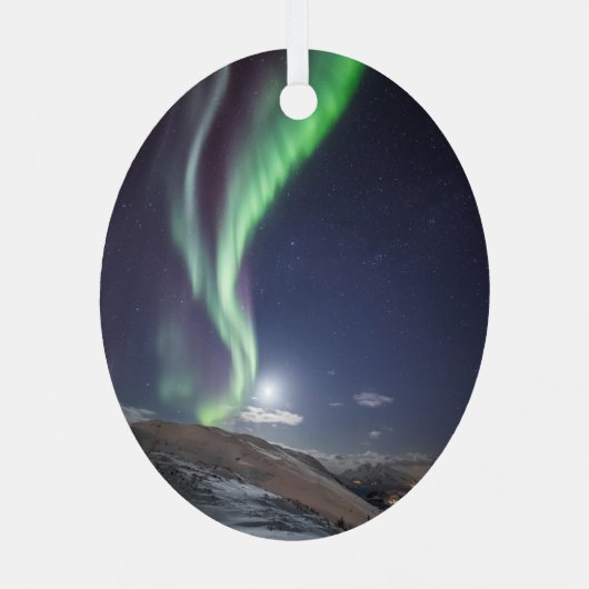 Aurora Borealis Norwegen Ornament Aus Metall (Rückseite)