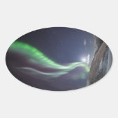 Aurora Borealis Norwegen Ovaler Aufkleber (Vorderseite)