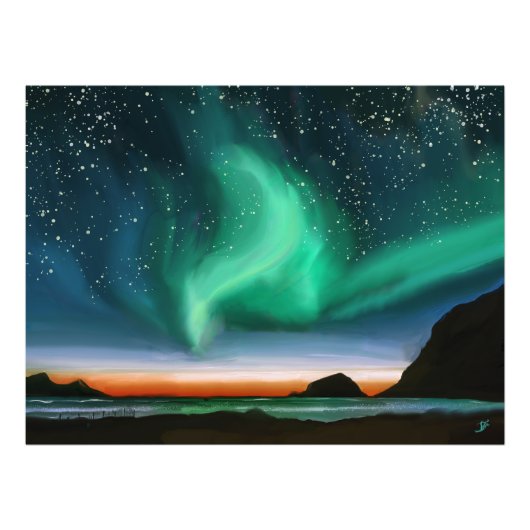 Aurora Borealis - Ölgemälde Fotodruck (Vorne)