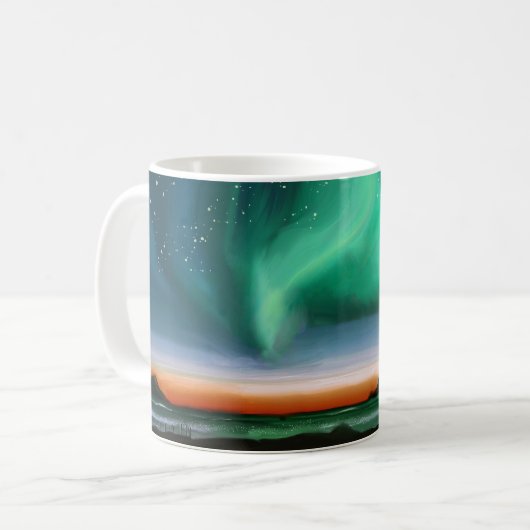 Aurora Borealis - Ölgemälde Kaffeetasse (Vorderseite Links)