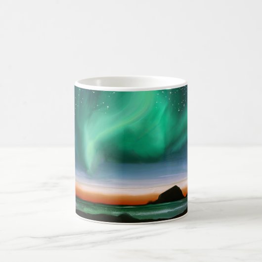 Aurora Borealis - Ölgemälde Kaffeetasse (Mittel)