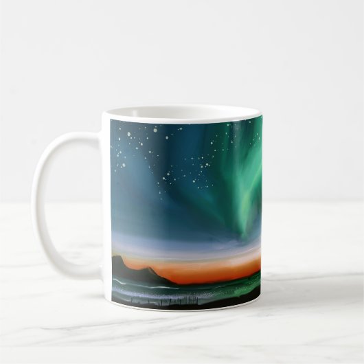 Aurora Borealis - Ölgemälde Kaffeetasse (Links)