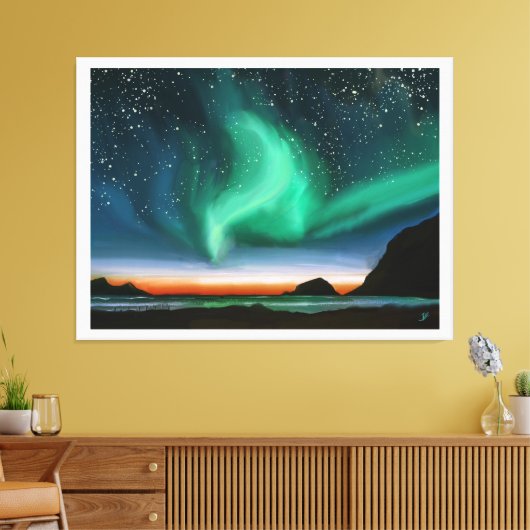 Aurora Borealis - Ölgemälde Leinwanddruck (Insitu (Wohnzimmer))