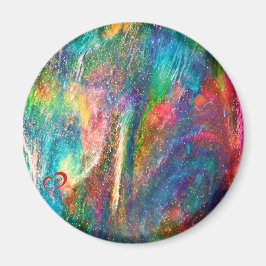 Aurora Borealis Original Abstrakt Artwork Sangria Magnet