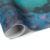 Aurora borealis over the sea coast, snowy mountain geschenkpapier (Rolleneckpunkt)