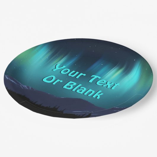 Aurora Borealis Pappteller (Schrägansicht)