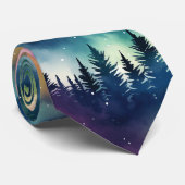 Aurora Borealis Pastell Pines Northern Lights Krawatte (Gerollt)