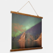 Aurora Borealis, Polarlichter Wandteppich Mit Holzrahmen (Gewinkelt)
