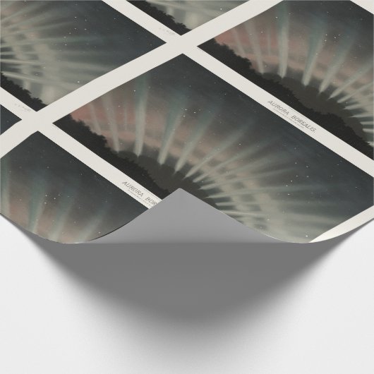 Aurora Borealis Print, Trouvelot, 1881, Wiederherg Geschenkpapier (Ecke)