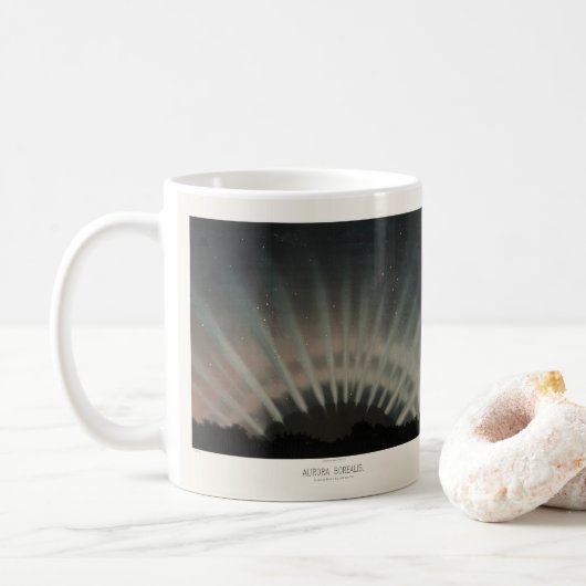 Aurora Borealis Print, Trouvelot, 1881, Wiederherg Kaffeetasse (Mit Donut)