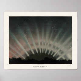 Aurora Borealis Print, Trouvelot, 1881, Wiederherg Poster