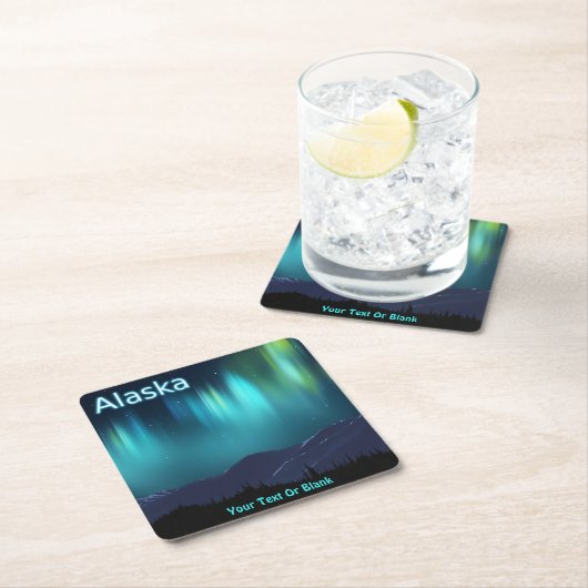 Aurora Borealis Rechteckiger Pappuntersetzer (Vor Ort)