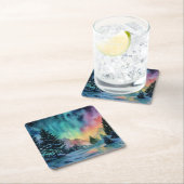 Aurora Borealis Rechteckiger Pappuntersetzer (Vor Ort)