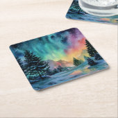 Aurora Borealis Rechteckiger Pappuntersetzer (angewinkelt)