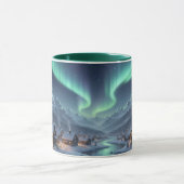 Aurora-Borealis-Schneedorfkombination Tasse (Zentrum)