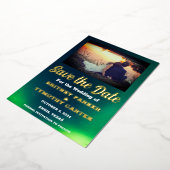 Aurora Borealis Sky QR Code Foto Hochzeit Folieneinladung (Gedreht)