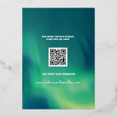 Aurora Borealis Sky QR Code Foto Hochzeit Folieneinladung (Rückseite)