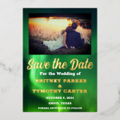 Aurora Borealis Sky QR Code Foto Hochzeit Folieneinladung (Vorderseite)
