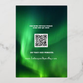 Aurora Borealis Sky QR Code Foto Hochzeit Folieneinladung (Rückseite)