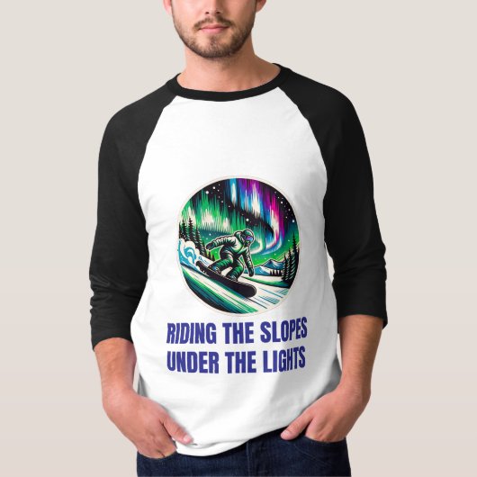 Aurora Borealis Snowboarden Adventure Under T-Shirt (Vorderseite)