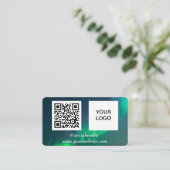 Aurora Borealis Social Media - QR-Kodex Visitenkarte (Stehend Vorderseite)