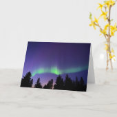 Aurora Borealis & Trees | Manitoba, Kanada Karte (Gelbe Blume)