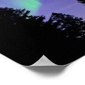 Aurora Borealis & Trees | Manitoba, Kanada Poster (Ecke)