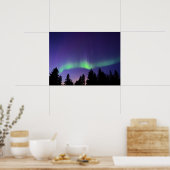 Aurora Borealis & Trees | Manitoba, Kanada Poster (Küche)