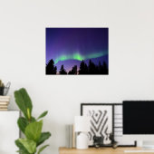 Aurora Borealis & Trees | Manitoba, Kanada Poster (Heimbüro)
