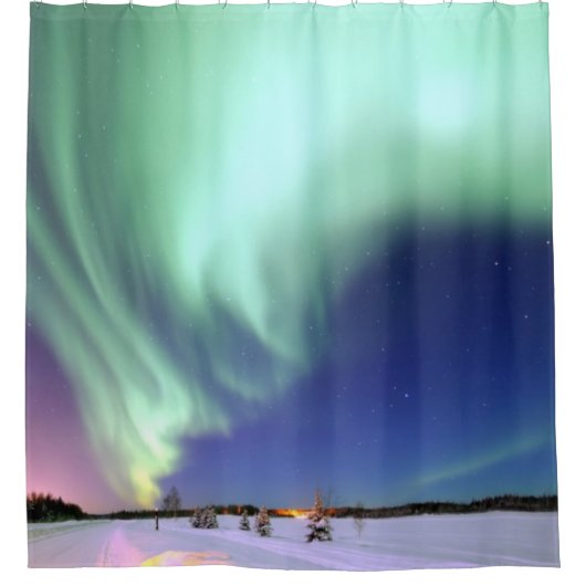 Aurora Borealis über Alaska Duschvorhang (Vorderseite)
