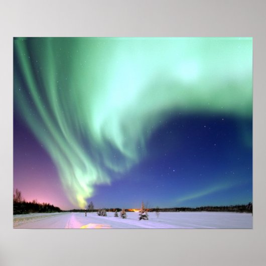 Aurora Borealis über Alaska Poster (Vorne)