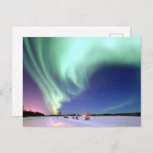 Aurora Borealis über Alaska Postkarte (Vorne/Hinten)