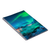 Aurora borealis über der Meeresküste, schneebedeck Notizblock (Rechte Seite)