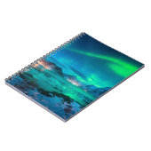 Aurora borealis über der Meeresküste, schneebedeck Notizblock (Linke Seite)