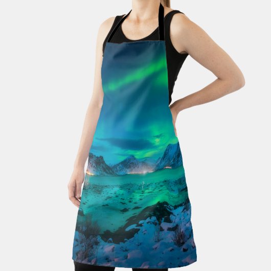 Aurora borealis über der Meeresküste, schneebedeck Schürze (InSitu)