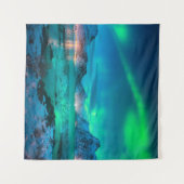 Aurora borealis über der Meeresküste, schneebedeck Wandteppich (Vorderseite (Horizontal))