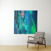 Aurora borealis über der Meeresküste, schneebedeck Wandteppich (Beispiel (Horizontal))