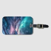 Aurora Borealis Über die verschneiten Berglandscha Gepäckanhänger (Vorderseite (Horizontal))