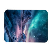 Aurora Borealis Über die verschneiten Berglandscha Magnet (Horizontal)