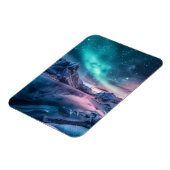 Aurora Borealis Über die verschneiten Berglandscha Magnet (Linke Seite)